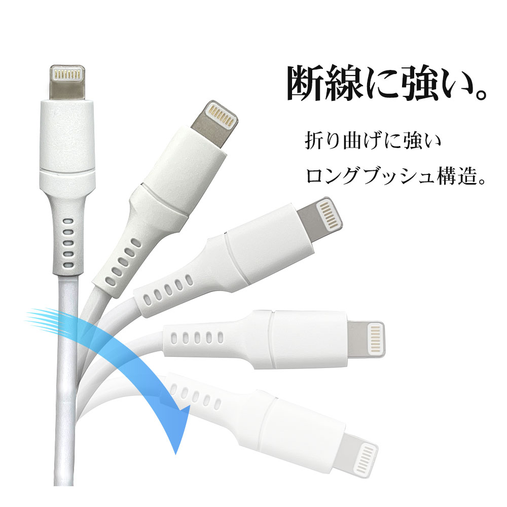 充電ケーブル iPhone iPod iPad MFi認証 2.4A ライトニング USB 充電