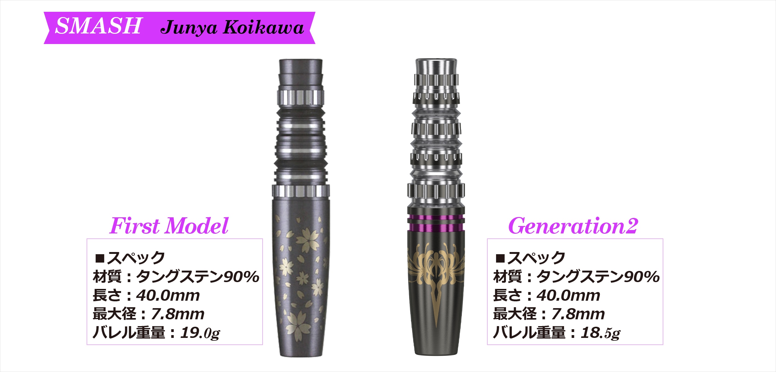 バレル【ターゲット】スマッシュ G2 恋川純弥モデル｜ダーツ用品は