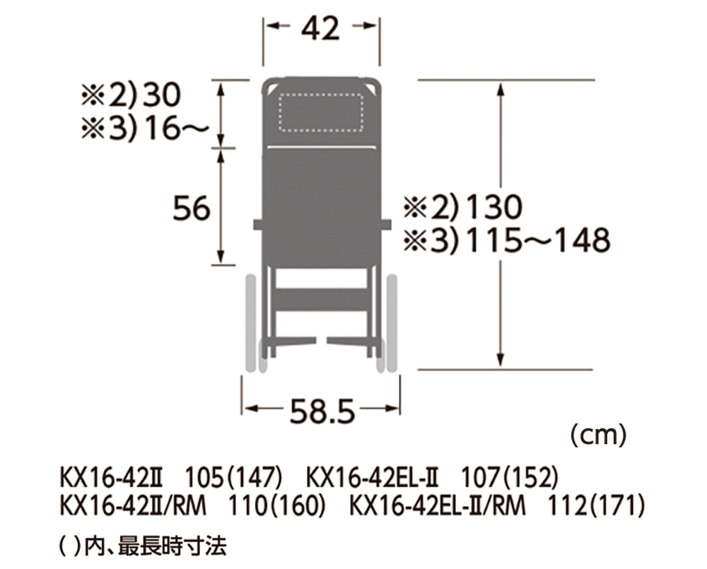 介助用ティルト＆リクライニング車椅子 KX16-42Ⅱ ｜ 車椅子