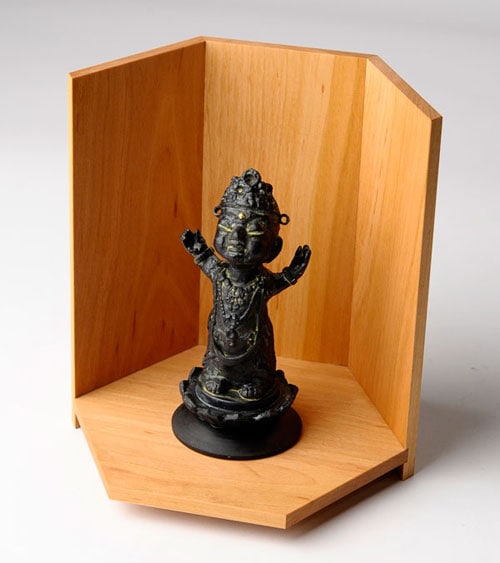 b396-4 仏師 久保田唯心 御李代刀 本人作 陶彫 宝蔵童女 E b396-4 仏師