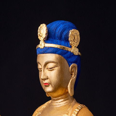 仏像】日光菩薩・月光菩薩 瑠璃光金彩仕上げ 篁千礼彩色 | 日本の手技