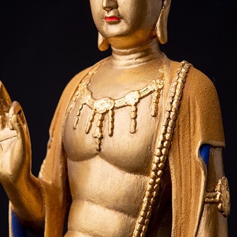 仏像】日光菩薩・月光菩薩 瑠璃光金彩仕上げ 篁千礼彩色 | 日本の手技