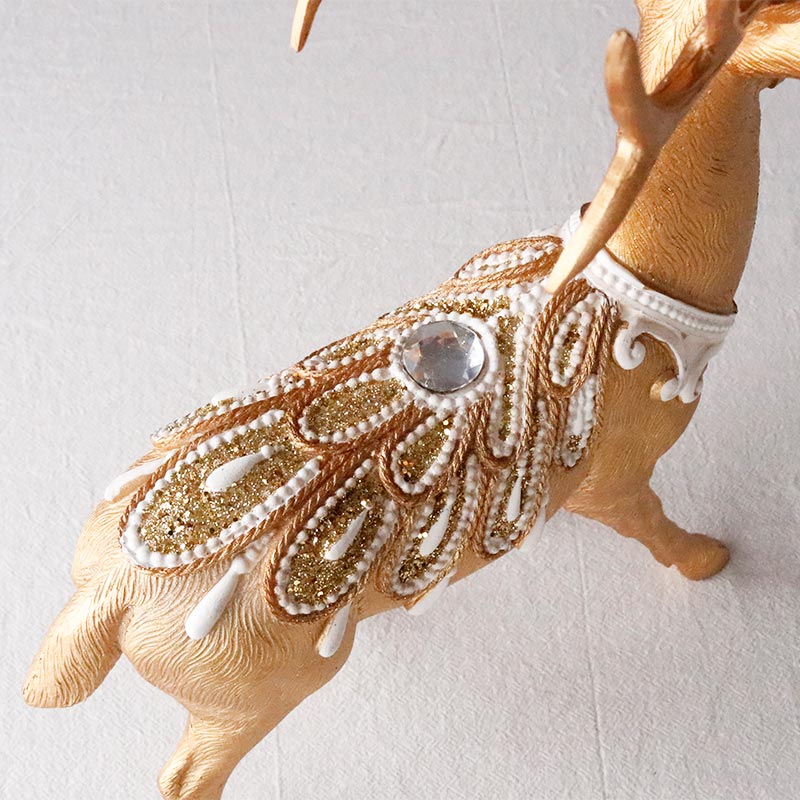 アンティークディア白鹿トナカイオブジェ