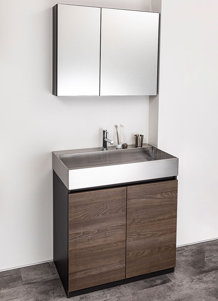 洗面台スタンディングタイプW750×D450×H800（ステンレスボウル+木製