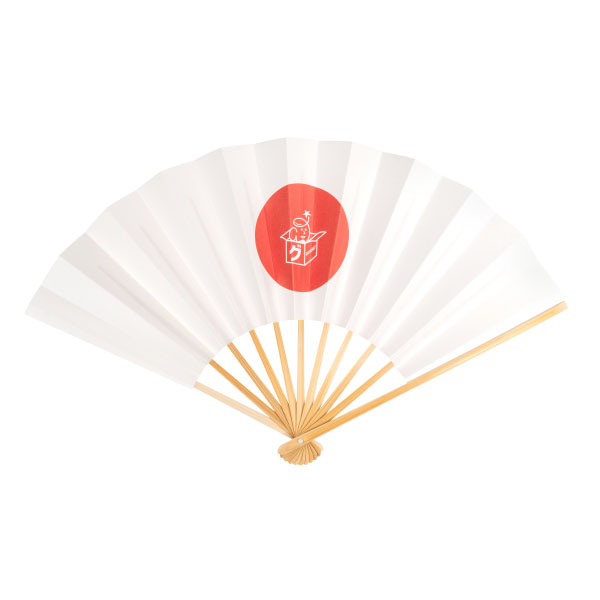 日本製 オリジナル扇子 9寸11間（27センチ）白竹のオリジナルプリント