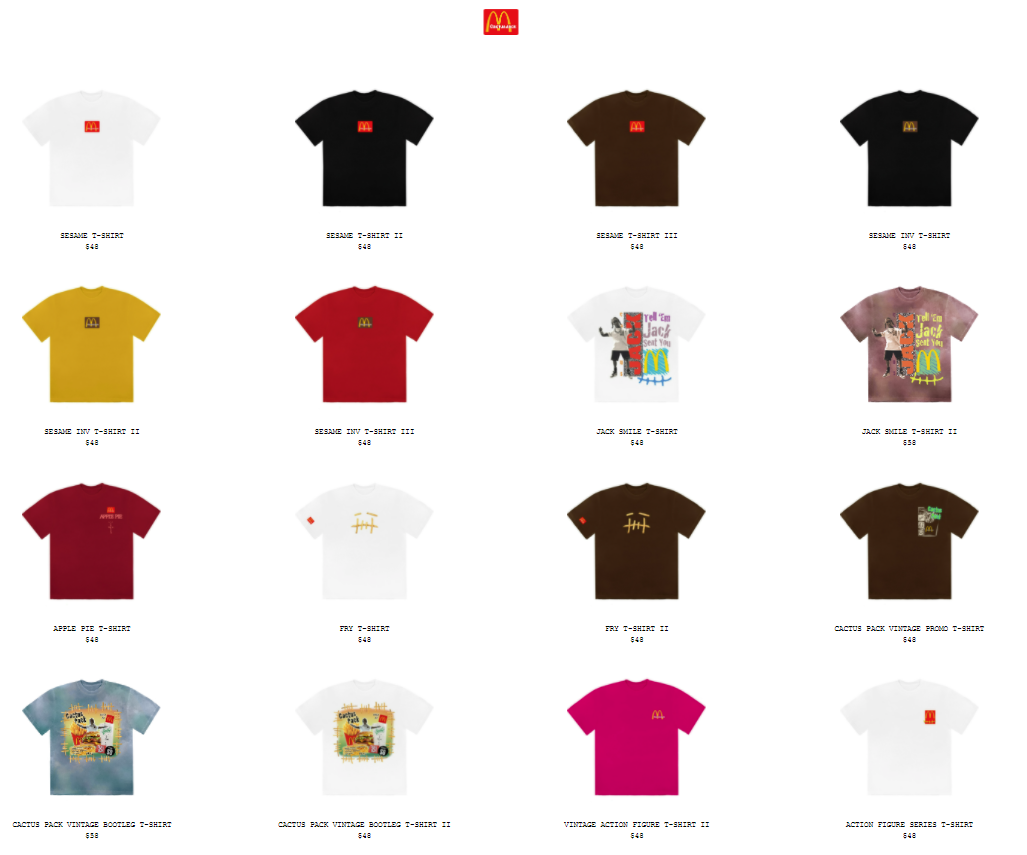 TRAVIS SCOTT × MCDONALD'S コラボアイテムが9/8に海外発売予定【全