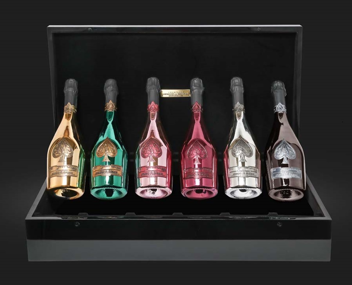 アルマンドシャンパン 空瓶 ケース付き 6本セット 6本 アルマンド LED
