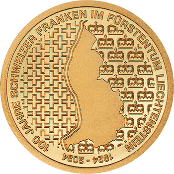 世界の記念金貨 リヒテンシュタイン公国 2024年 スイスフラン導入100