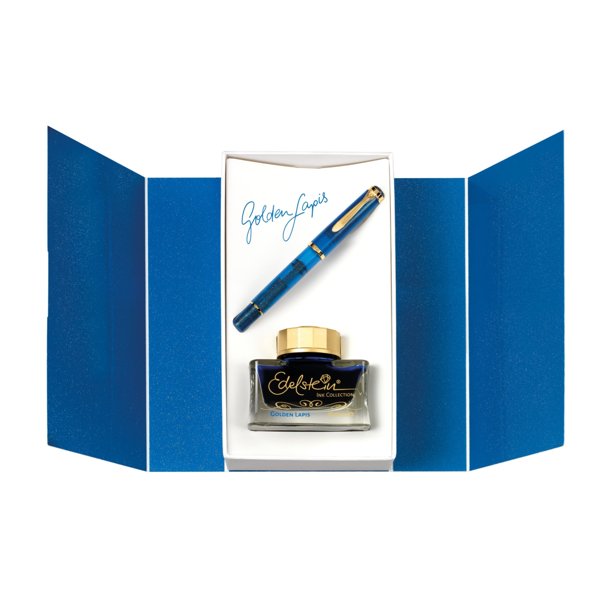Pelikan Classic M200 Golden Lapis Set with Edelstein® Ink of The
