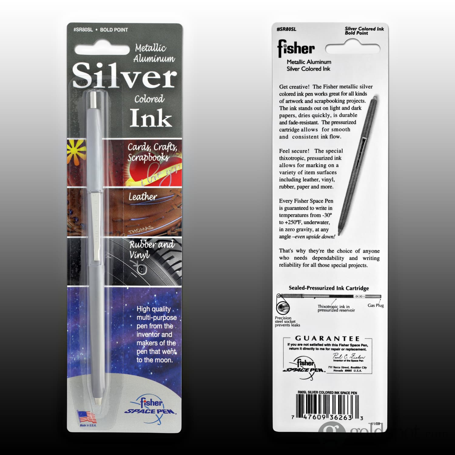 Fisher Space Pen Metallic Ballpoint Pen in Silver - Goldspot Pens