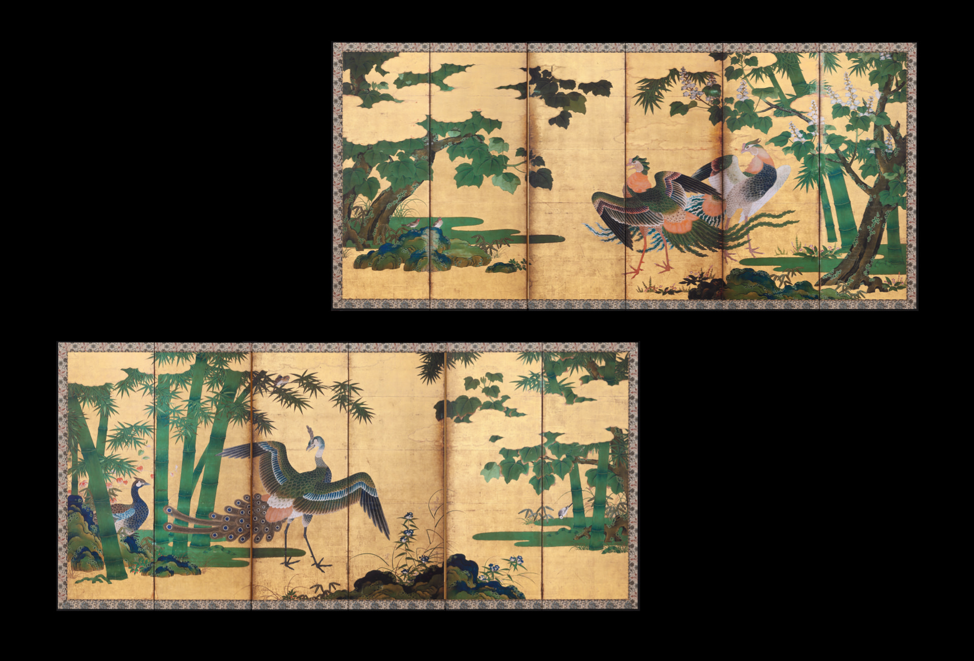 伊万里 線描き 染付 海辺 帆掛舟 風景図 深鉢 1対 [B31314] 伊万里