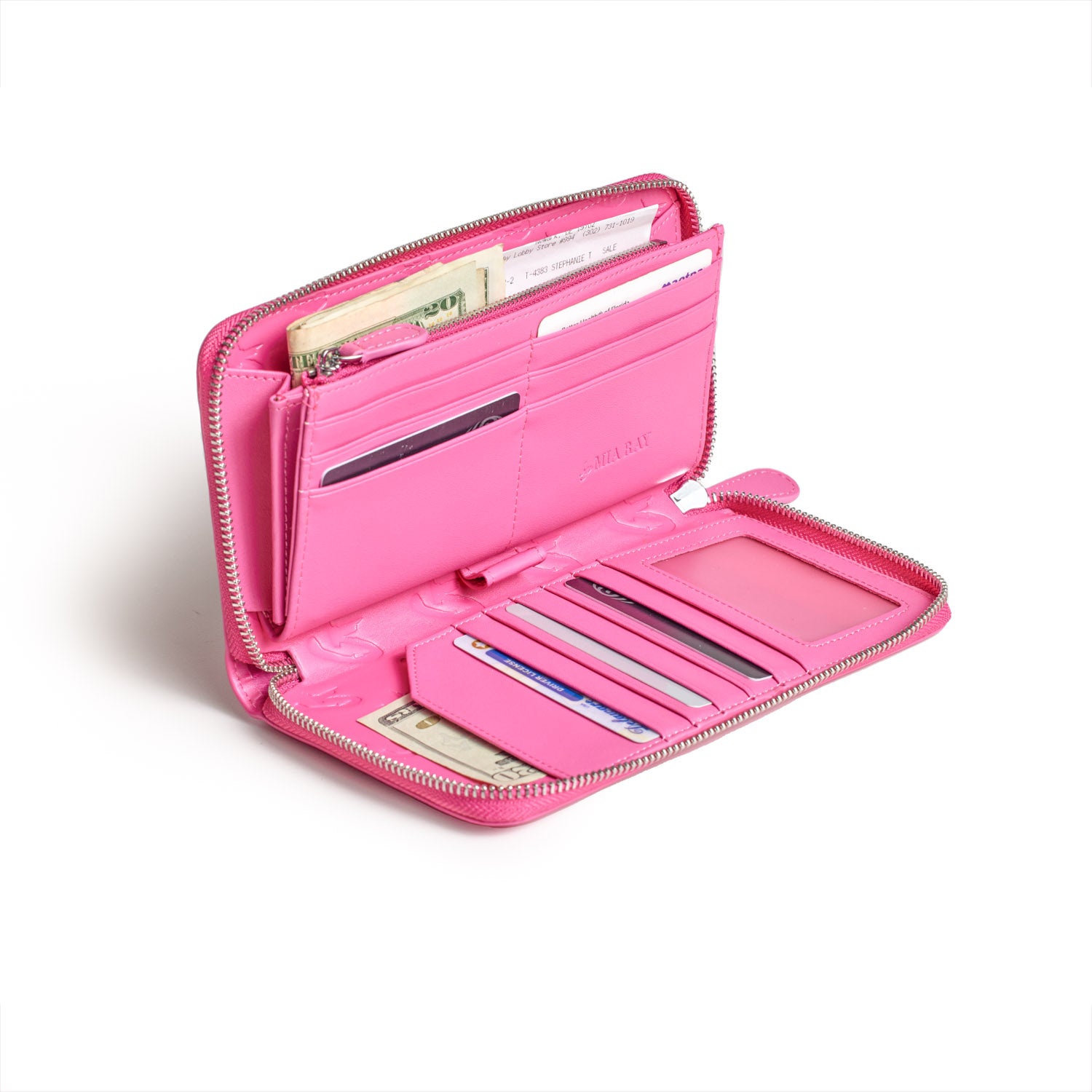 Glam-Aholic Lifestyle Signature Logo Jumbo Wallet Hot Pink - Vegan