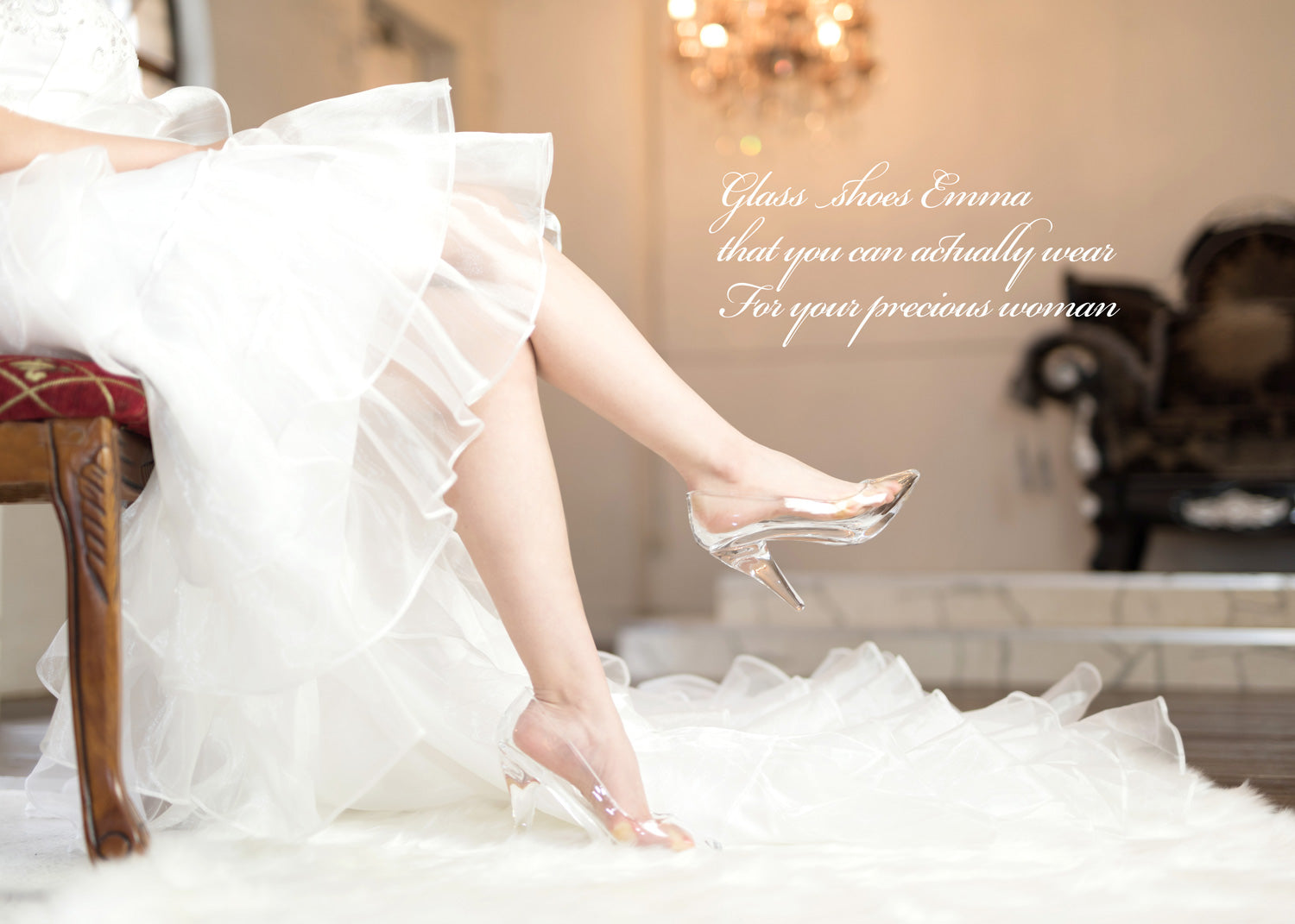 本当に履けるガラスの靴 エマ EMMA デコレーションハート リングバラ