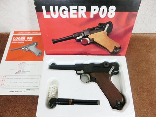 日曜日迄 タナカワークス ルガー／Luger P-08 ガスガン箱・説明書付