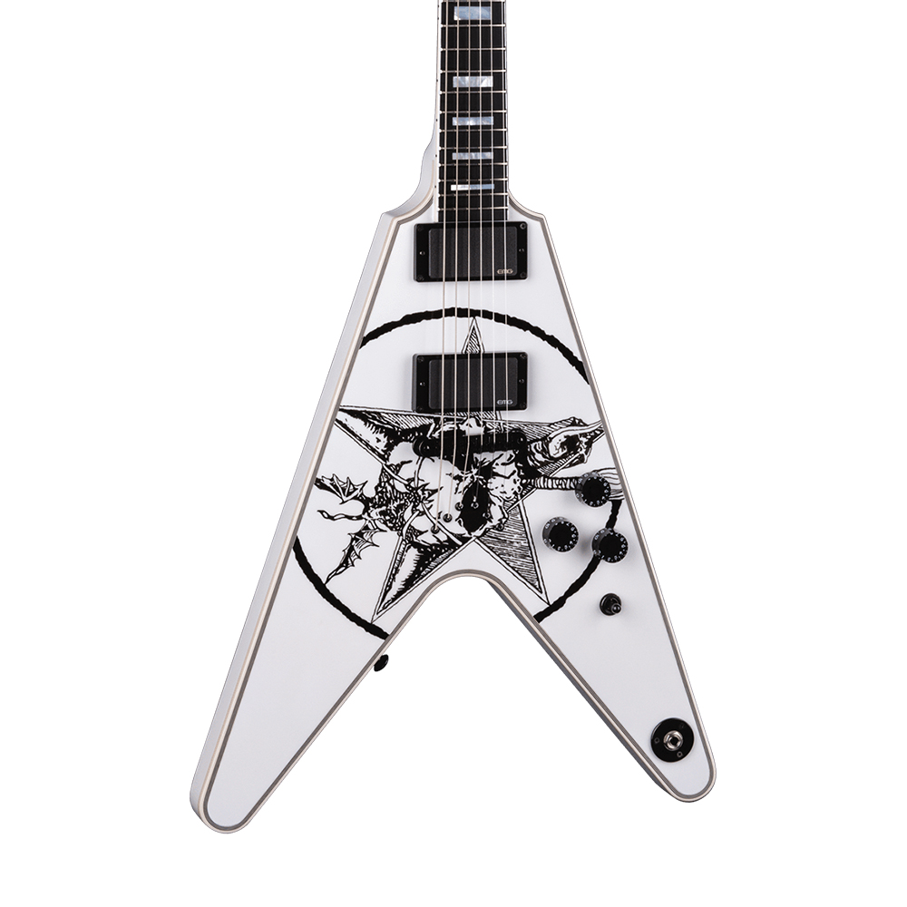 Dean Eric Peterson Old Skull V White (2019) - Guitar Compare