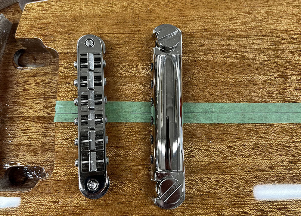 3作目のペグ、T.O.Mの取り付け、ナット調整：ギタークラフト学校日誌