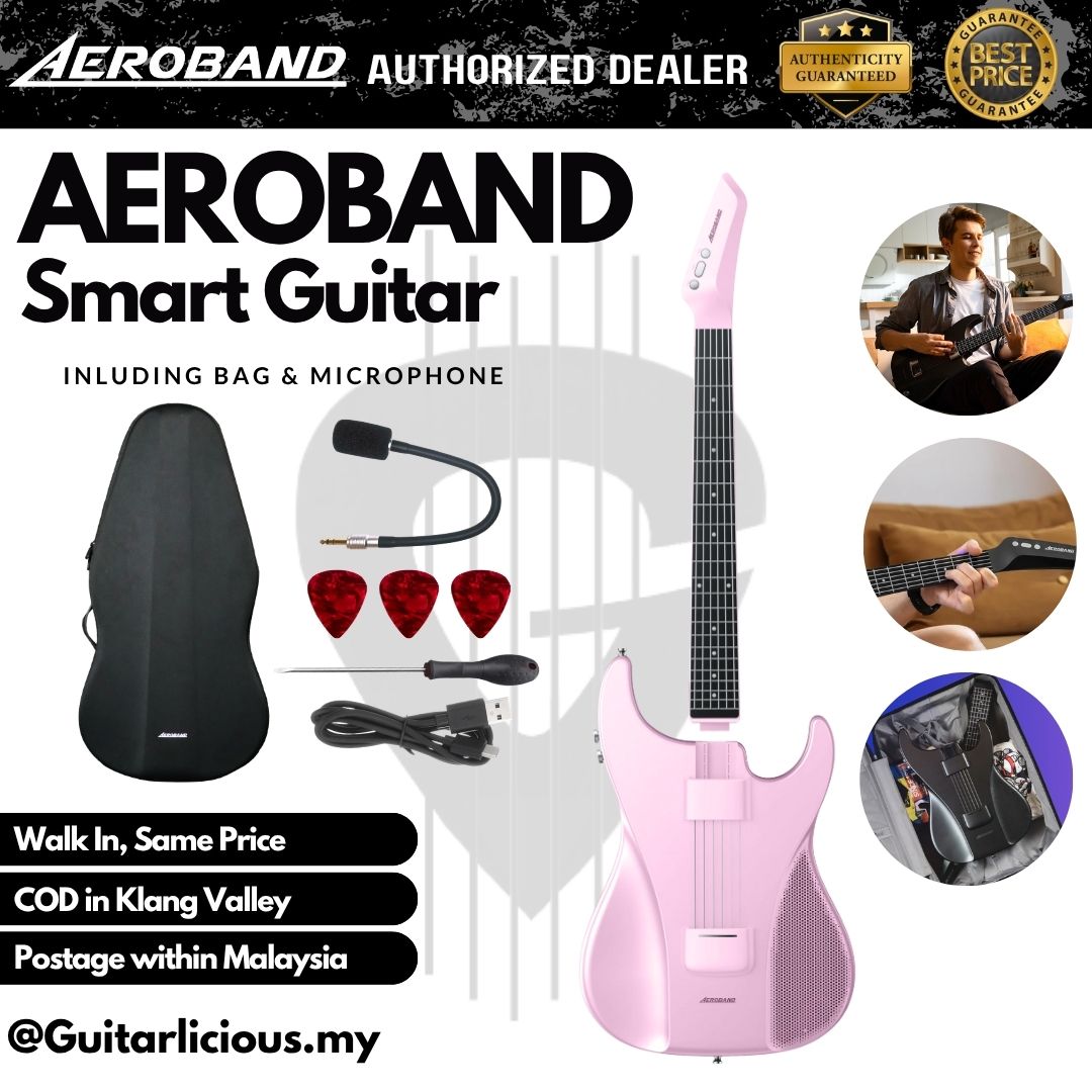 AEROBAND AeroGuitar Stringless Acoustic Electric Travel Guitar