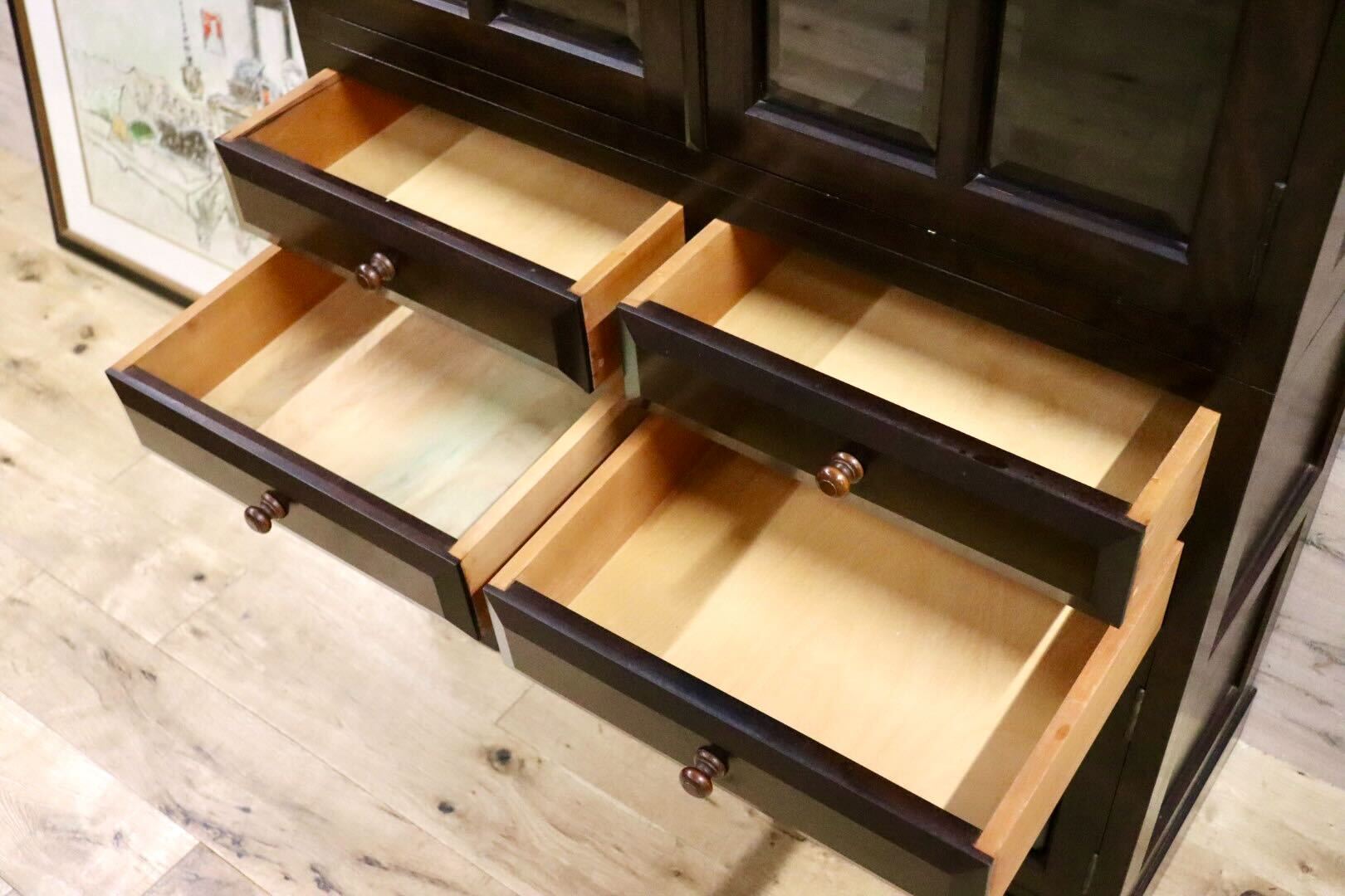 GMHS16○松本民芸家具 G-2型 面取食器棚 食器棚 飾り棚 収納