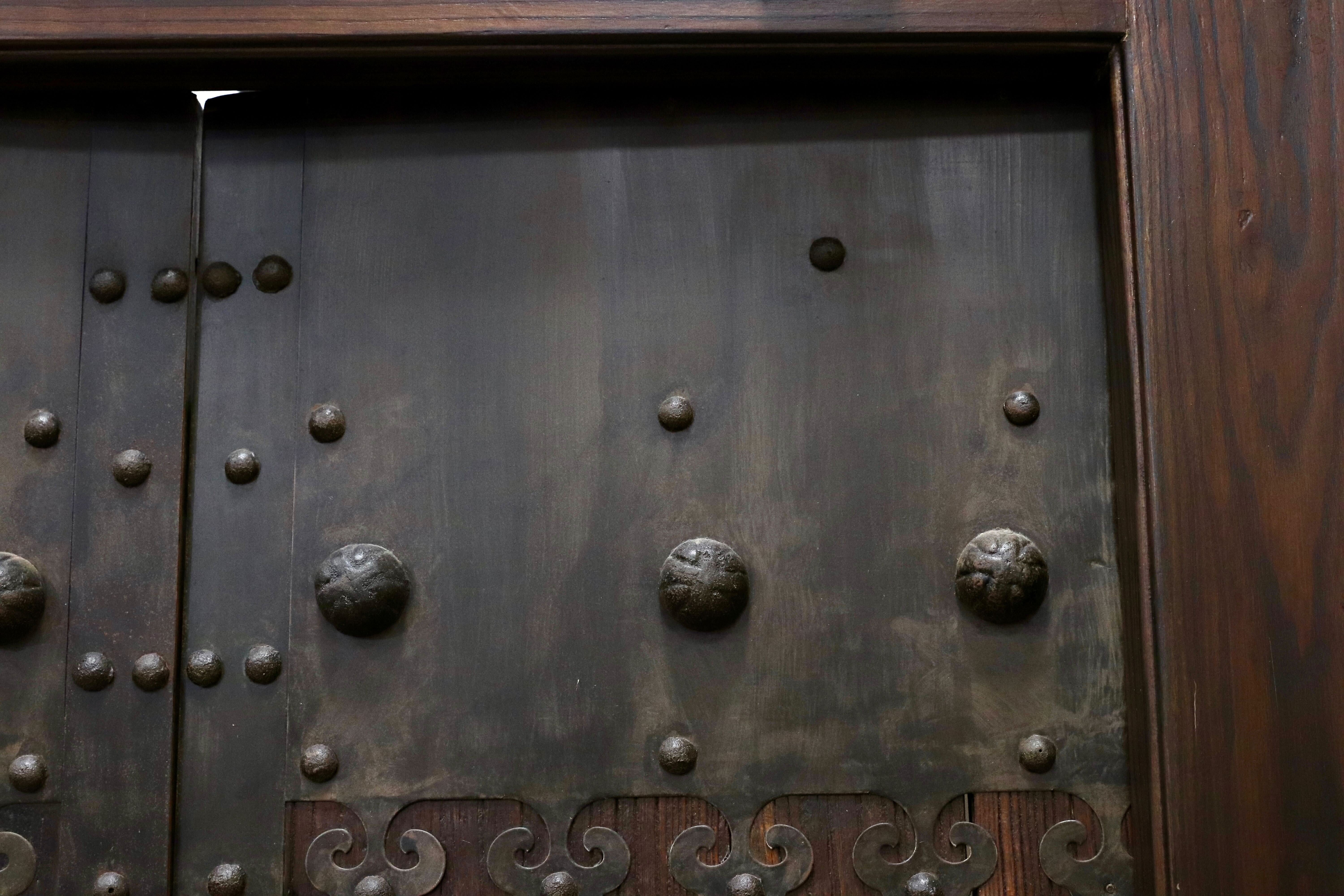 GMGH477○年代物 蔵扉 両開き 時代扉 建具 オブジェ 稀少 アンティーク