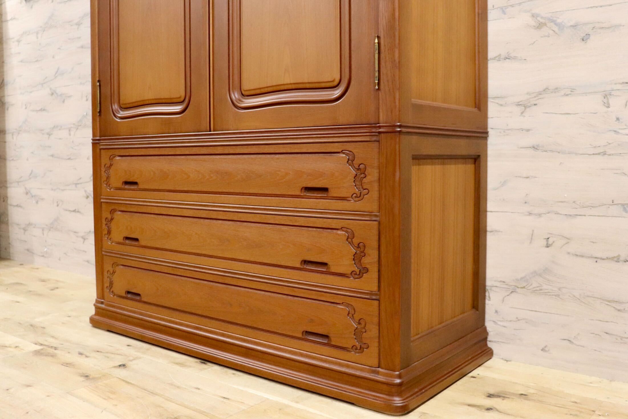 府中家具 木製 箪笥 タンス 引き出し付き 着物収納 アンティーク家具