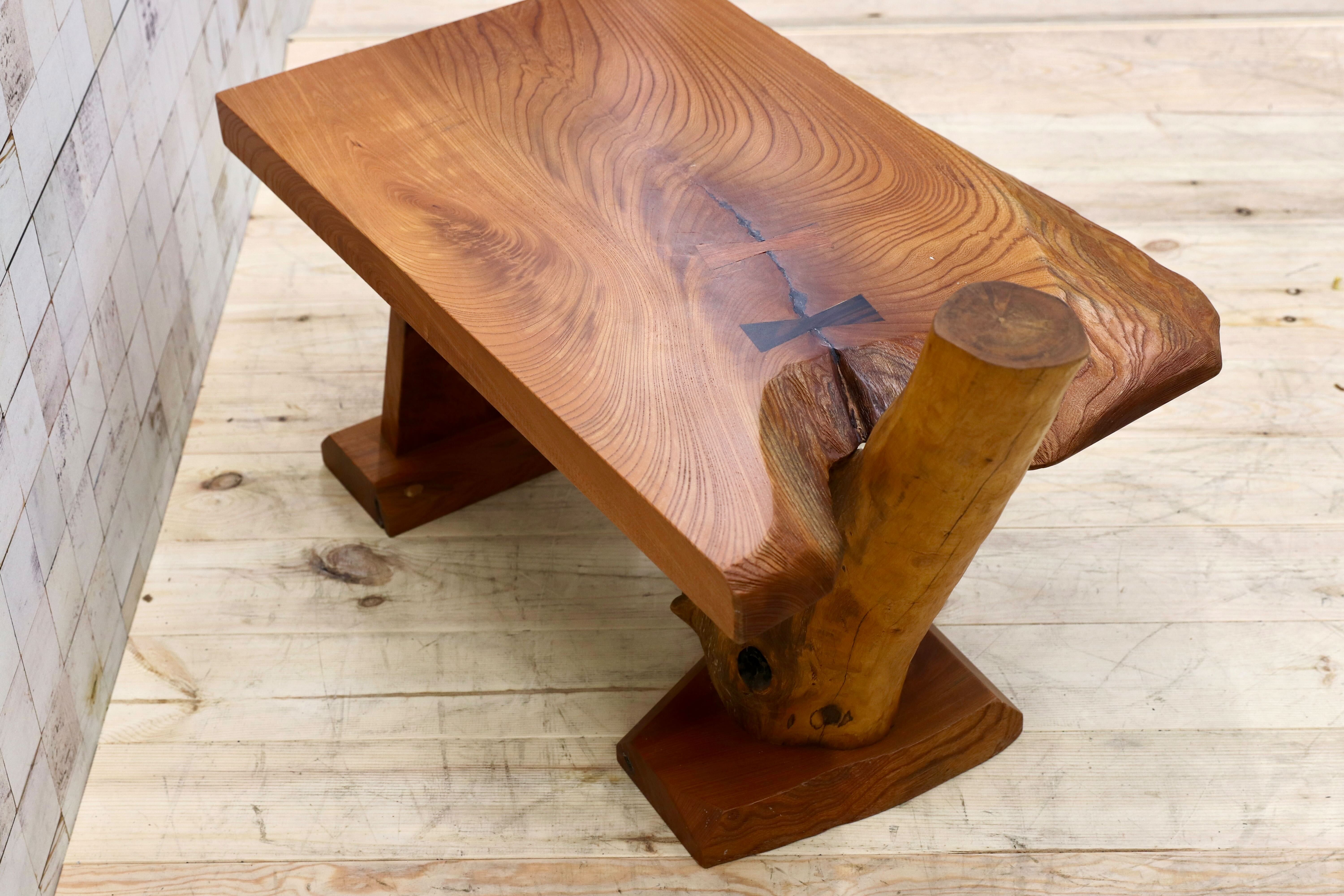 天然木 和裁机 和裁台 裁ち台 仕立台 文机 半尺印 両側