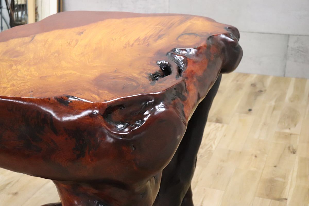 天然木 花台 5段 センダン材系 無垢 彫刻家具 高さ110cm レア 骨董