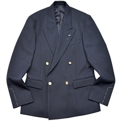 ハンガー付属 新品 LARDINI ウール ジレ 44 チャコールグレー