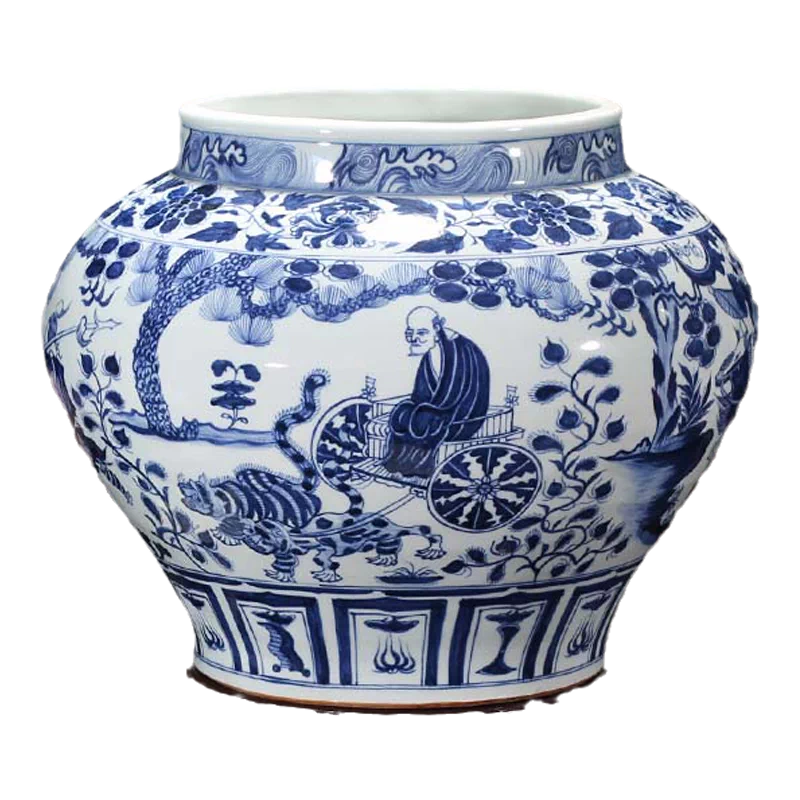 中国美術 青花 纏枝蓮花紋 壺 DT473 中国美術 青花 纏枝蓮花紋