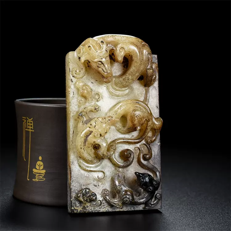 中国骨董 陰陽十二支玉壁 清時代古美術 和田玉 お守り 風水グッズ 蒐集