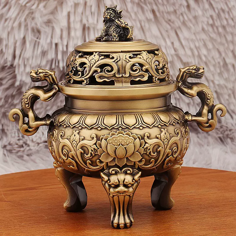 銅 細工 蓮華香炉 ショップ 茶道具 香道具 装飾品 工芸品 美術品 置物