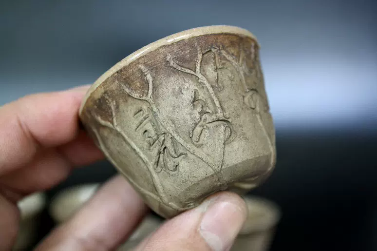 五】太田垣蓮月尼自詠和歌入煎茶碗 五客 箱付