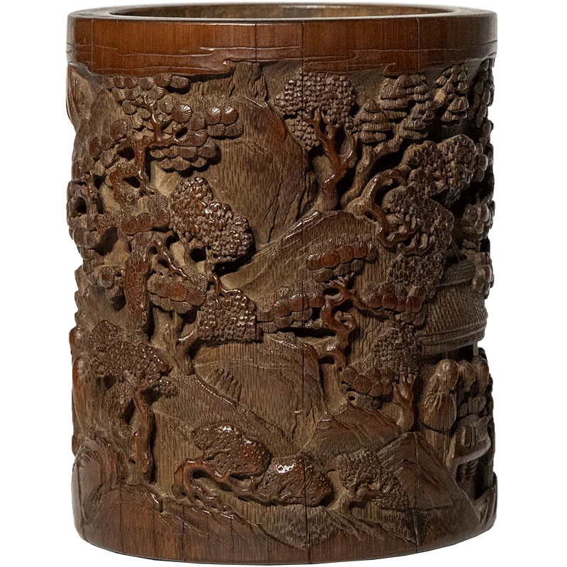 2378 古唐物 竹彫 竹筆筒 置物 時代物 【公式通販】