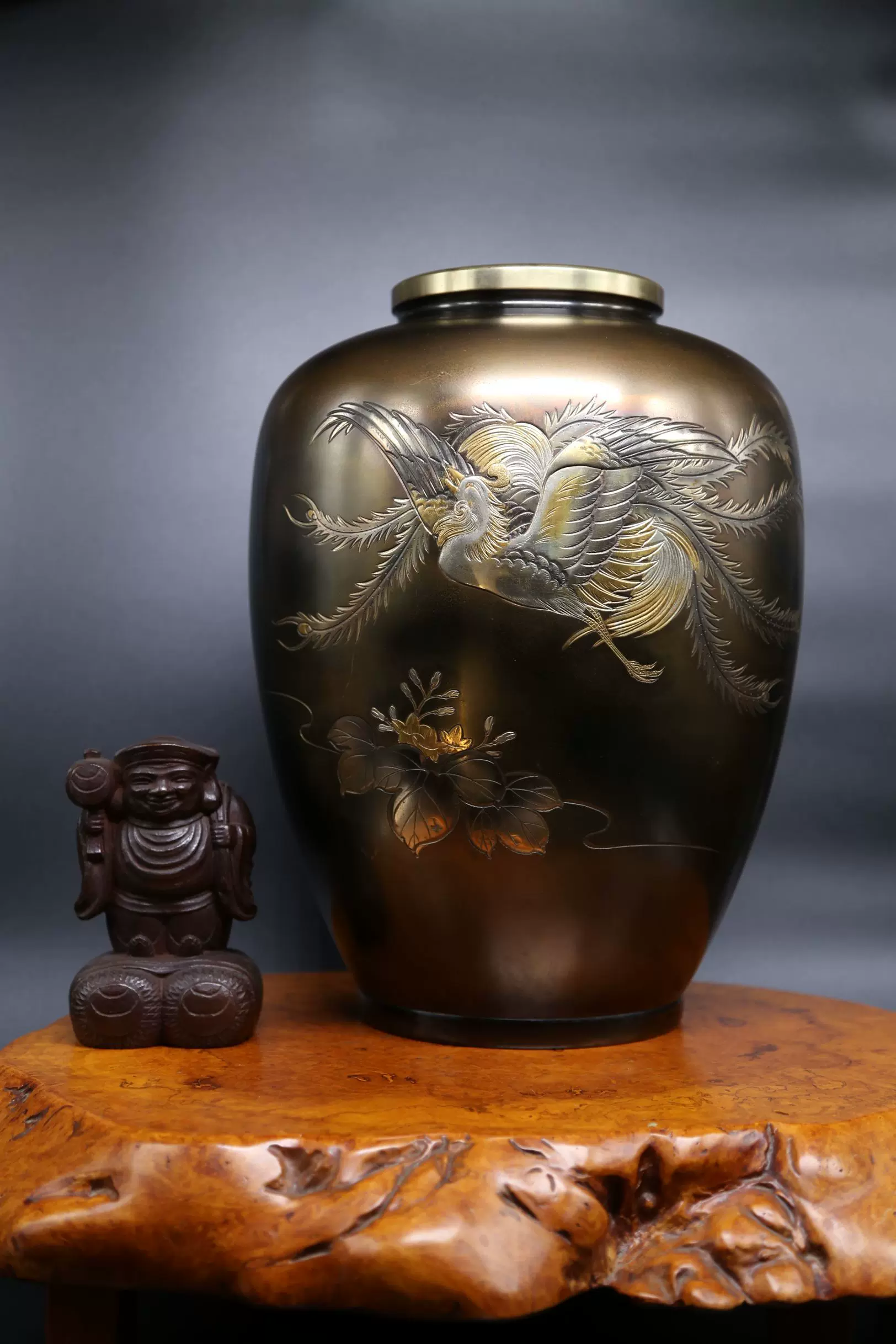 2点】久芳堂 銅花器 銅蟲花瓶 花器 槌目 茶道具 花道具 華道具 花生