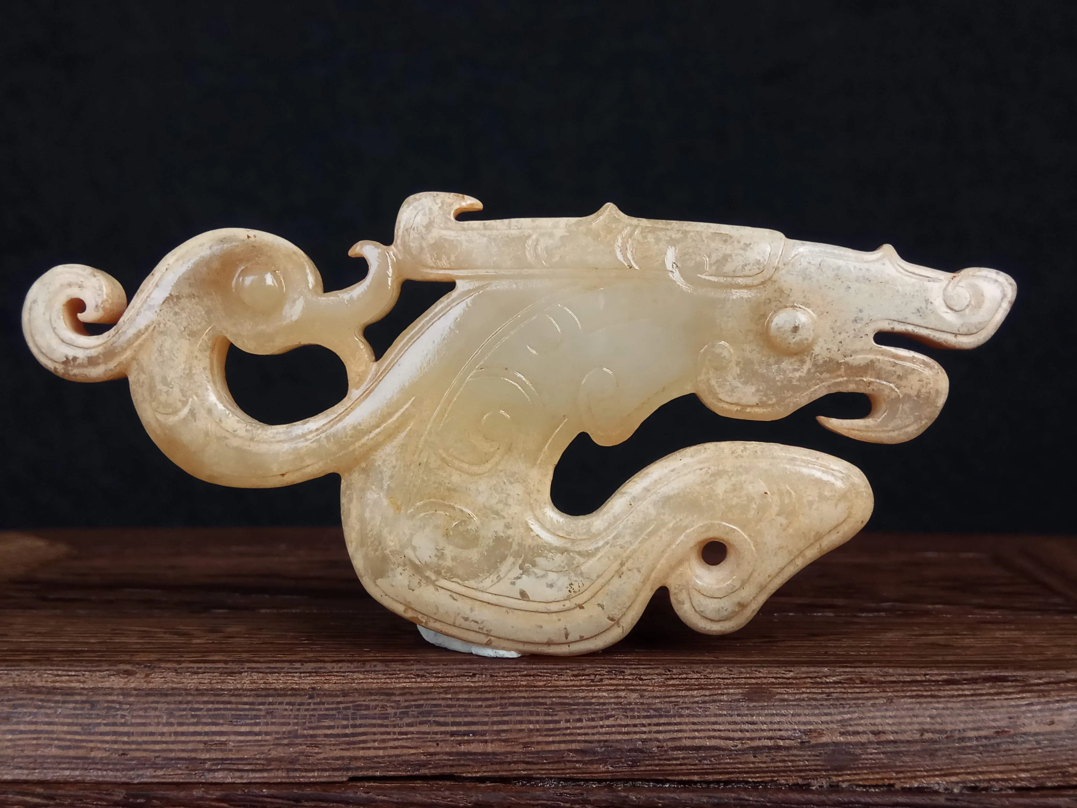 中国 唐物 砡 時代物 漢代龍水盂 玉器 中国美術 骨董品 和田玉 置物 古