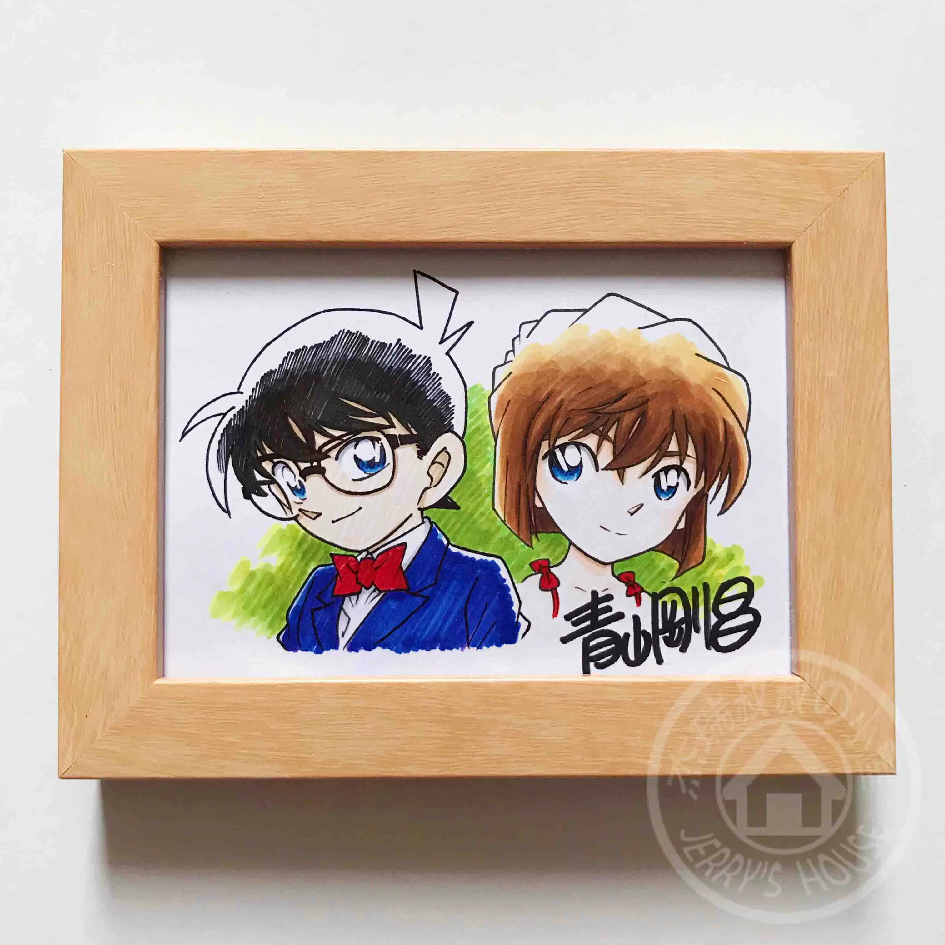 激レア直筆】青山剛昌 灰原哀 サイン色紙 名探偵コナン 激レア直筆