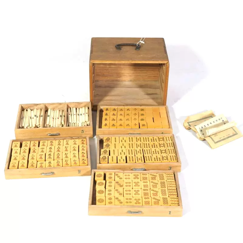 3613）麻雀牌 骨製?（鹿かも？）背竹牌 マージャン牌 パイ牌 中国工芸