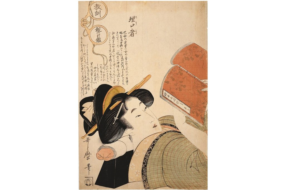 喜多川歌麿 手摺木版画 『教訓親の目鑑理口者』悠々洞出版 昭和時代