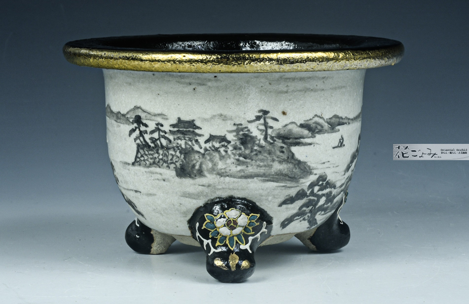 青磁レトロ大深鉢、松鶴図2客 青磁レトロ大深鉢、松鶴図2客