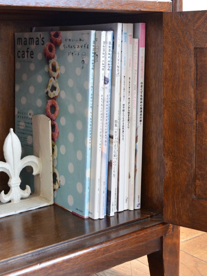 アンティーク ブックシェルフ 書棚 ガラスキャビネット ねじり家具