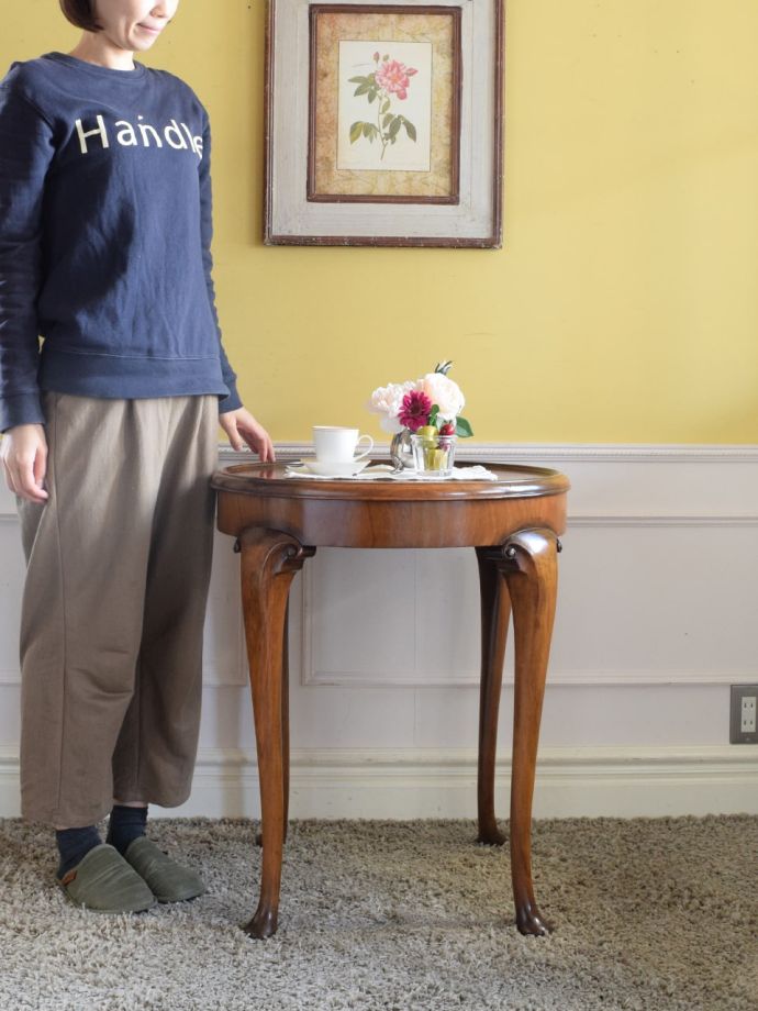 値下英国アンティーク オーク材 サイドテーブル オケージョナル