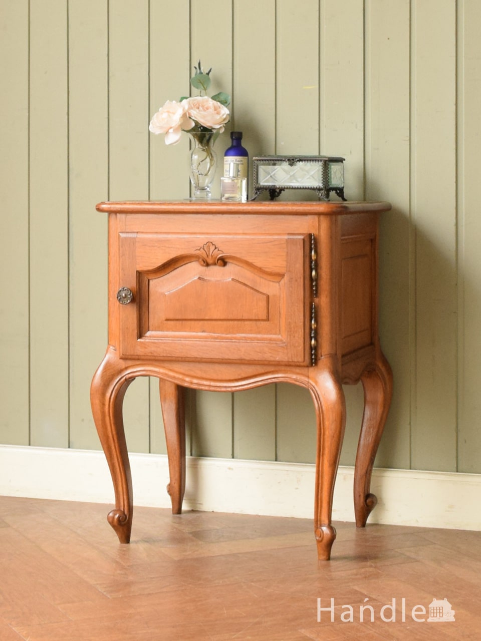 フランスアンティーク猫脚ベッドサイドキャビネット/ナイトテーブル机