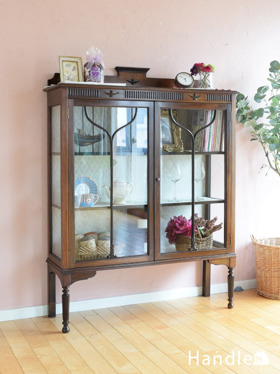 KSM17TEA ガラスキャビネット アンティーク 飾り棚 クラシック