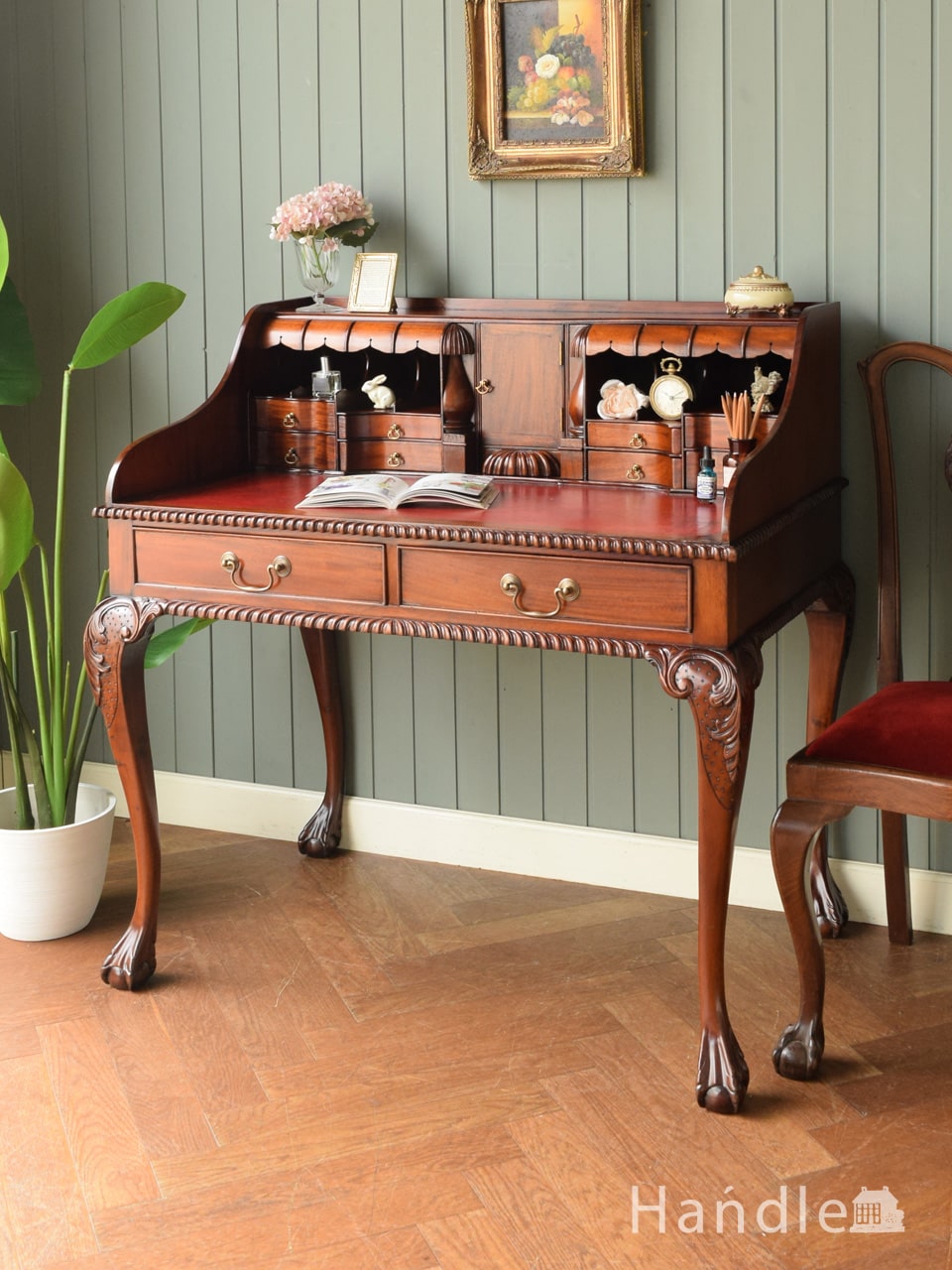 昭和レトロ】書斎机 文机【家具】 昭和レトロ 古家具 木製文机 3杯