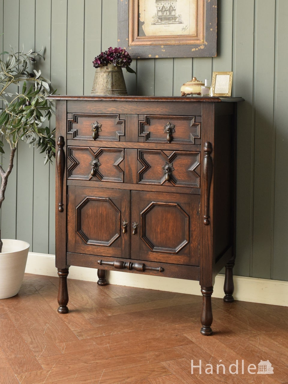 りおちゃんママ オールドパイン 80's アンティーク アクセントチェスト