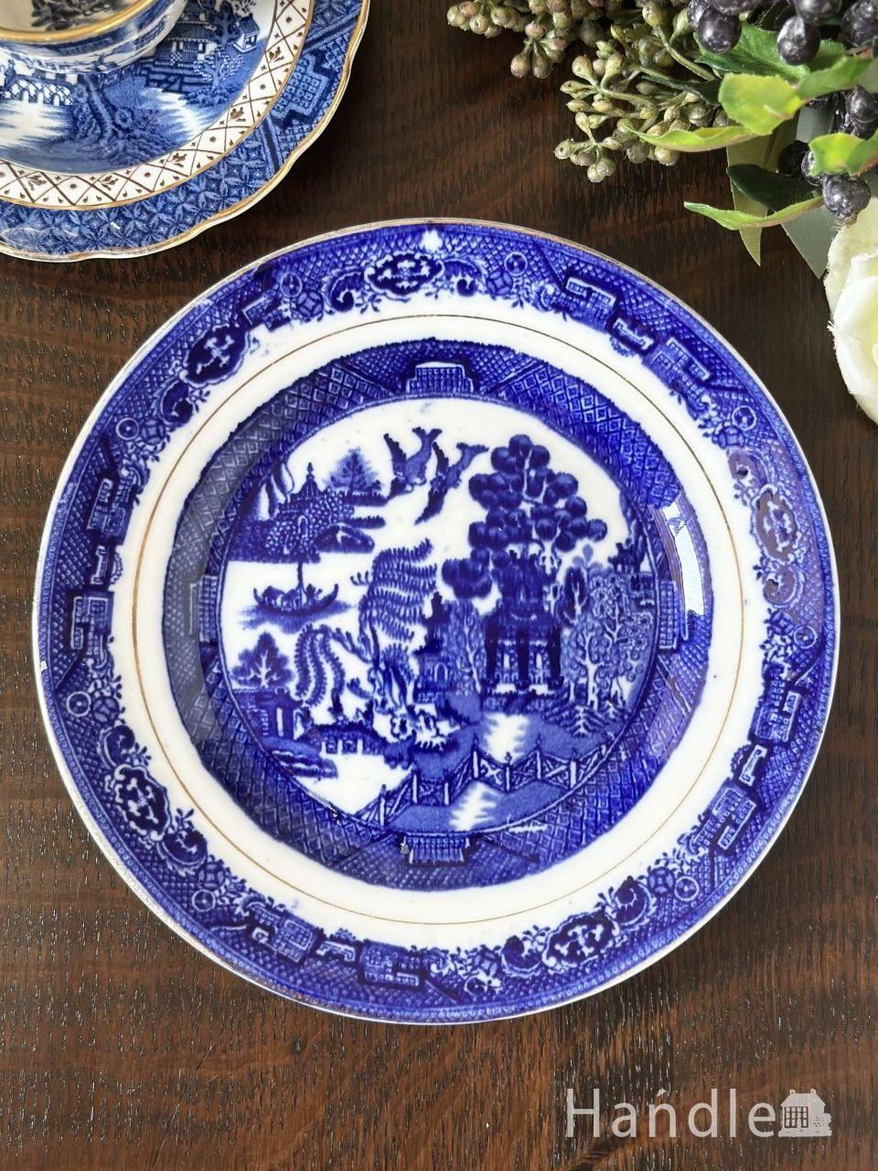 Mason's メイソンズ／ アンティーク絵皿／ブルーの絵皿／壁かざり