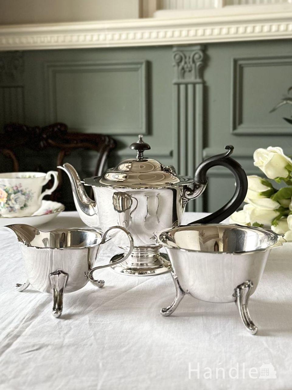 シェフィールドのシルバーティーセット、英国アンティークシルバーの