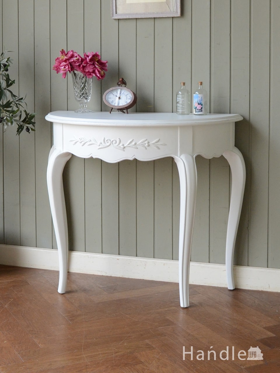 イタリア製 2024 大理石 花台 猫足コンソールテーブル コーナー用