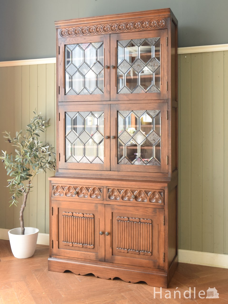 イギリスアンティーク アンティーク 食器棚 オープンカップボード