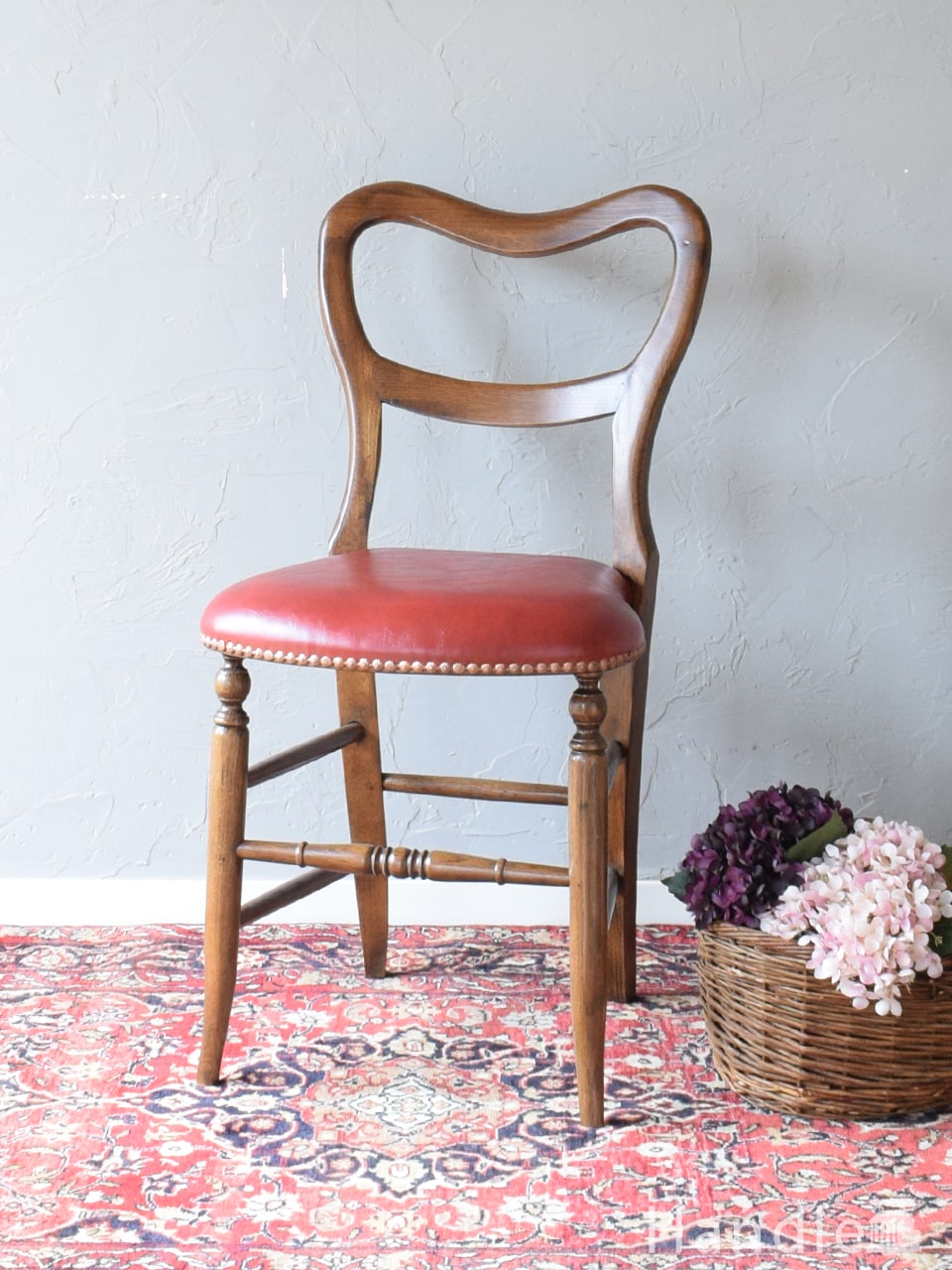 アンティーク ヴィンテージ バスケット 椅子 ラタン パステル シャビー