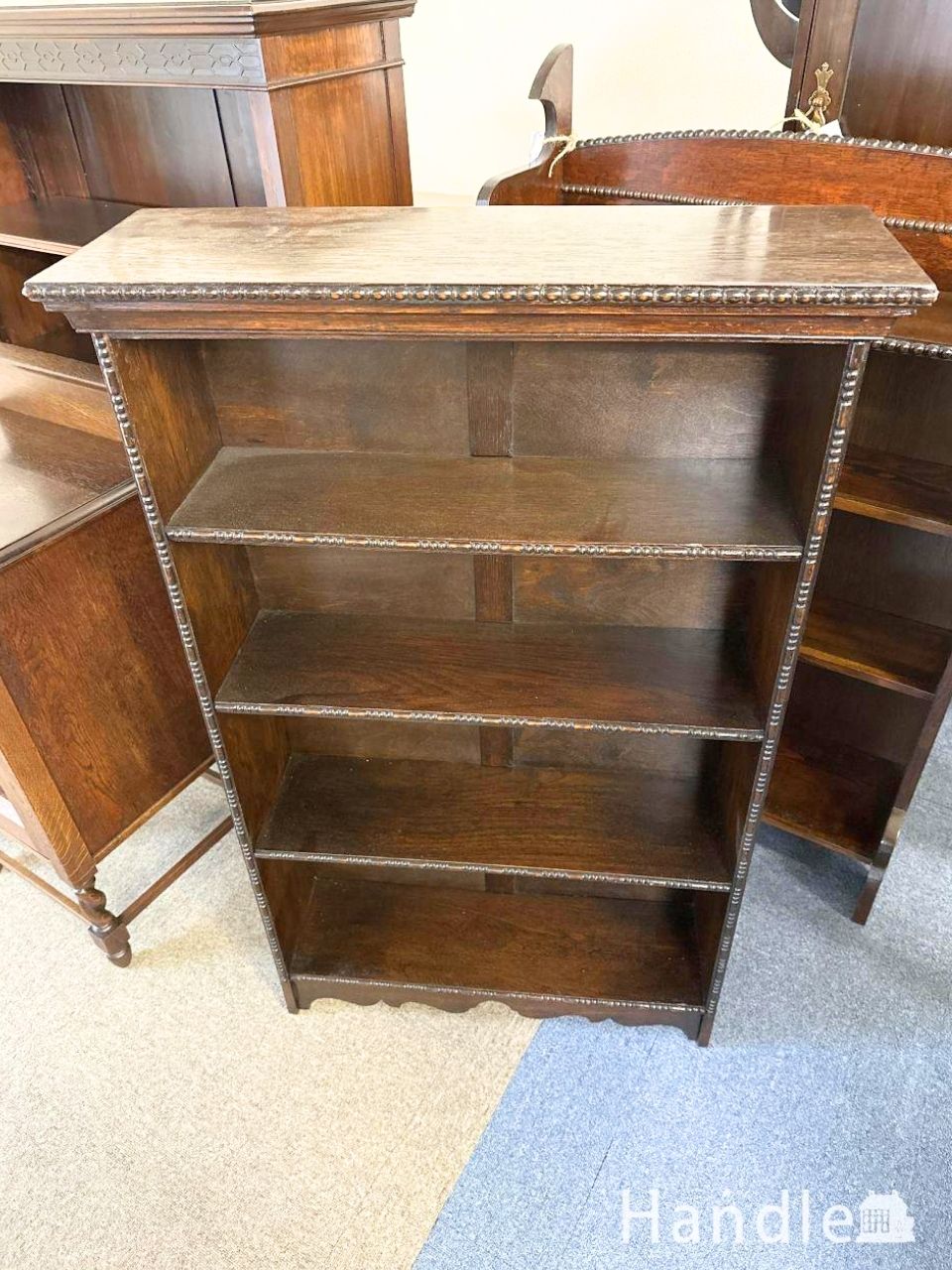 アンティークのオープンシェルフ、イギリスのオープンラック(j-2716-f